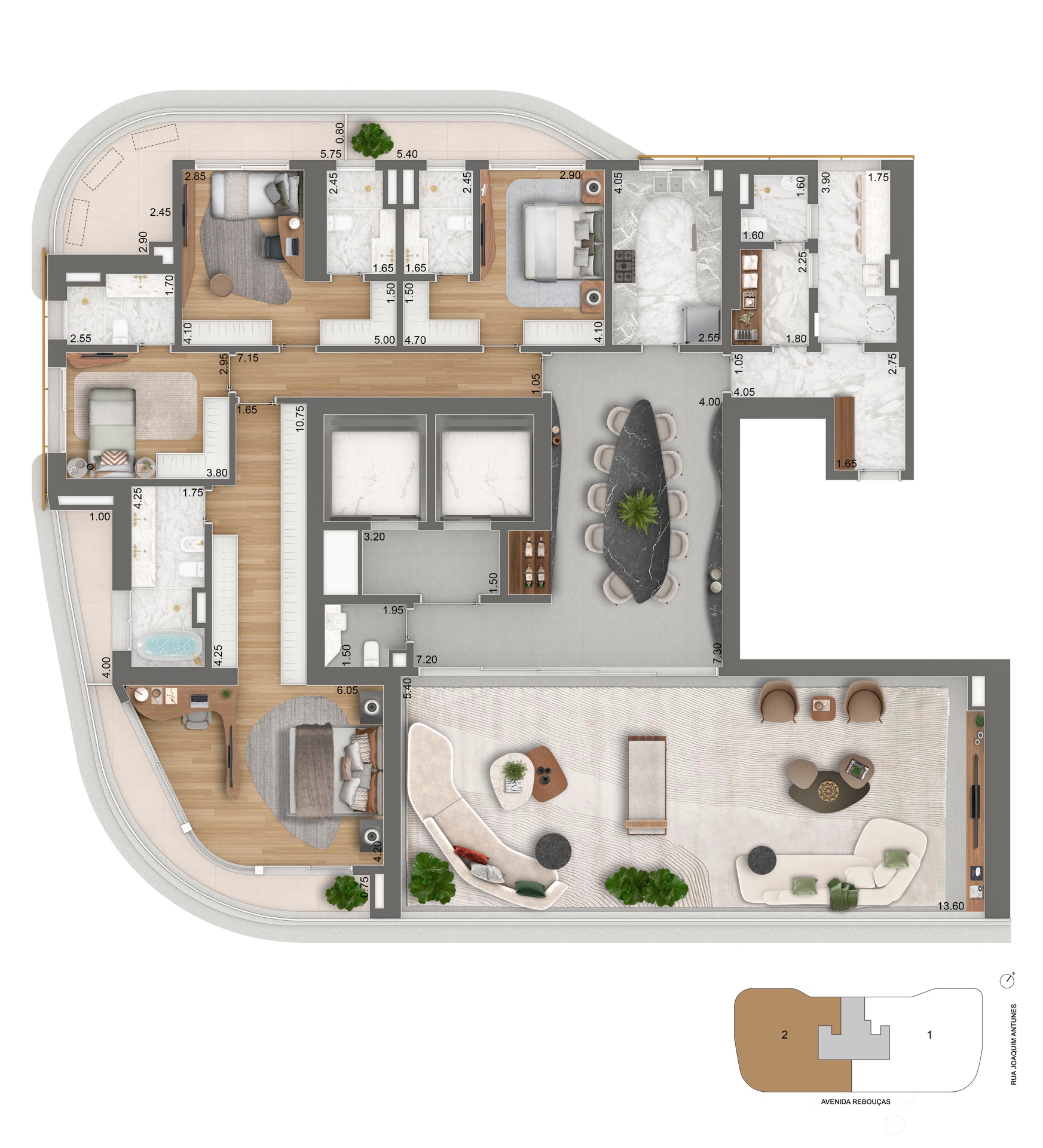 Planta padrão 339m²